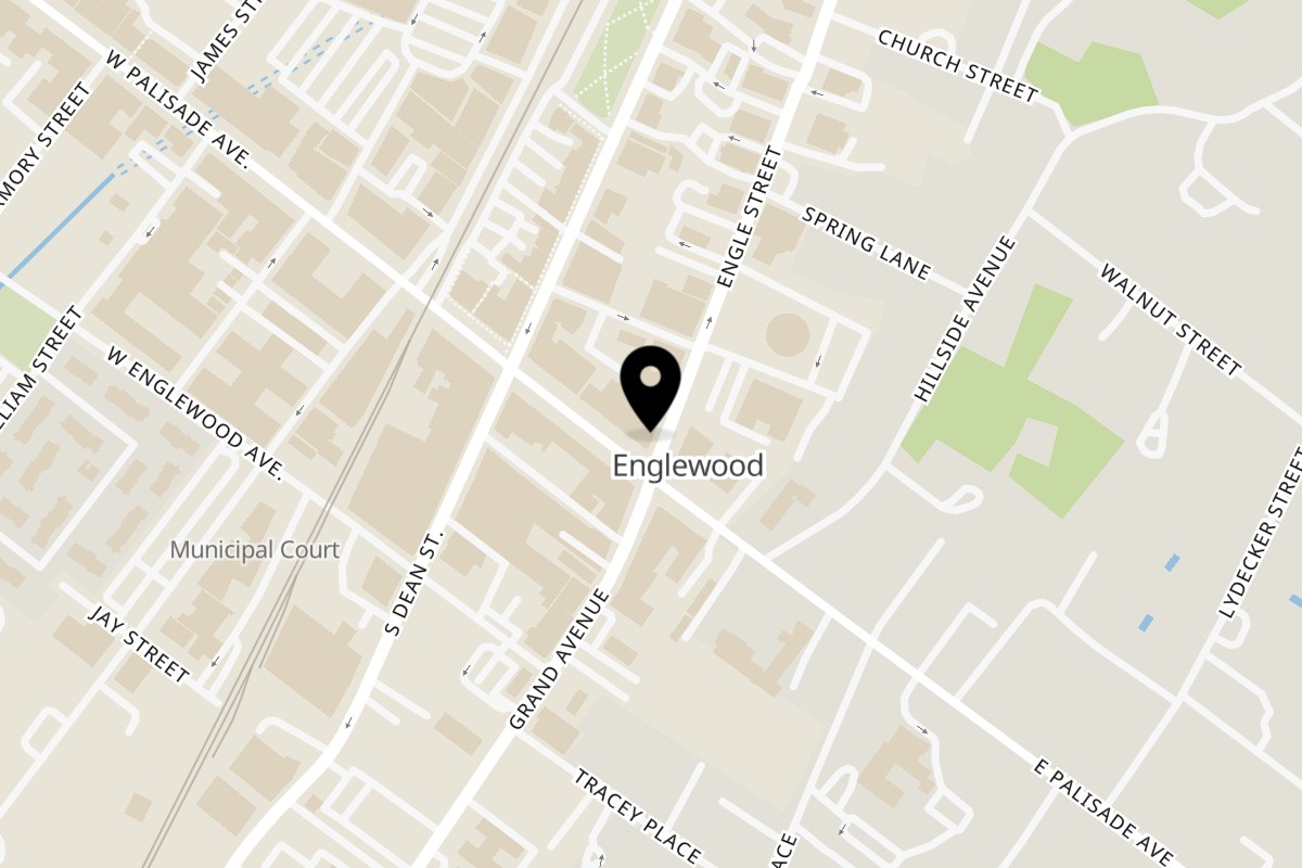 Map showing the location of El Doner Englewood on 53 E Palisade Ave in Englewood